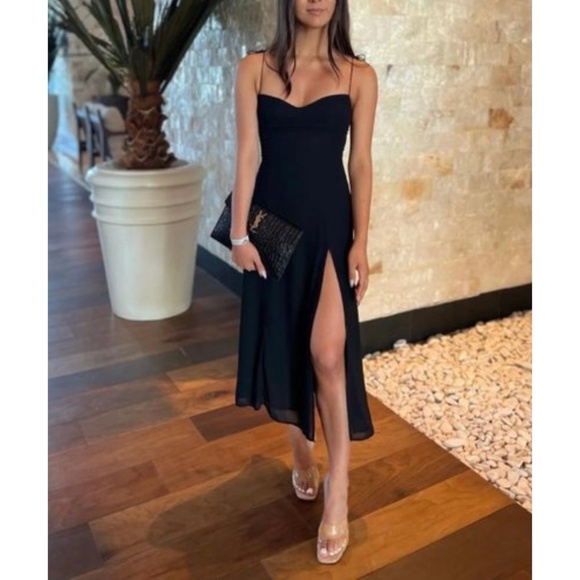 NEW Reformation Juliette Dress Black 8 - Picture 5 of 17